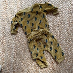 Emile et Ida Mustard and Navy Kids Matching Set